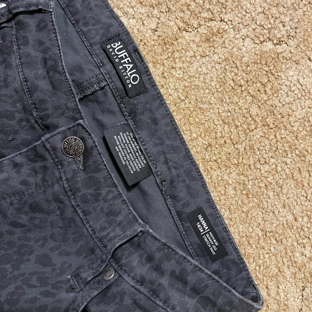 Buffalo David Bitton Charcoal Animal Print Jeans - Picture 3 of 4